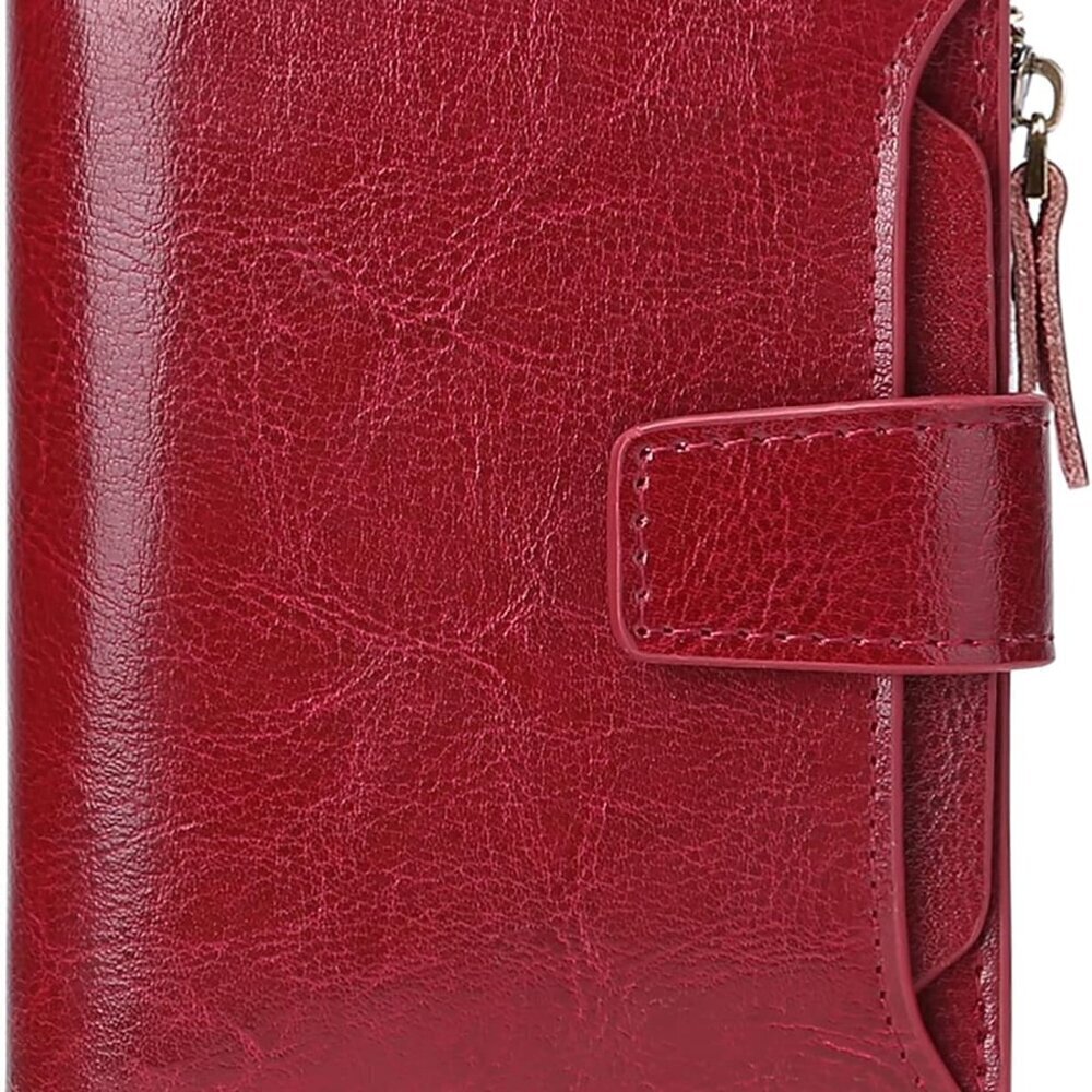 Women Wallet Leather RFID Blocking Bifold Zipper Pocket Card Holder Small